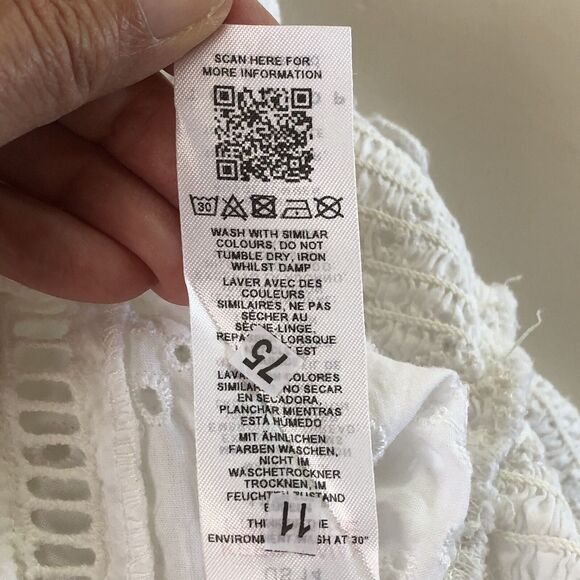 TopShop Women’s Cropped Eyelet Top Size 14 NWT 06052025 - Picture 12 of 12